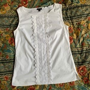 Talbots White Bohemian Tank Top Size 2